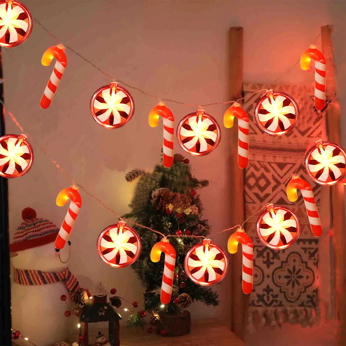 LED Red Candy String Christmas Lights