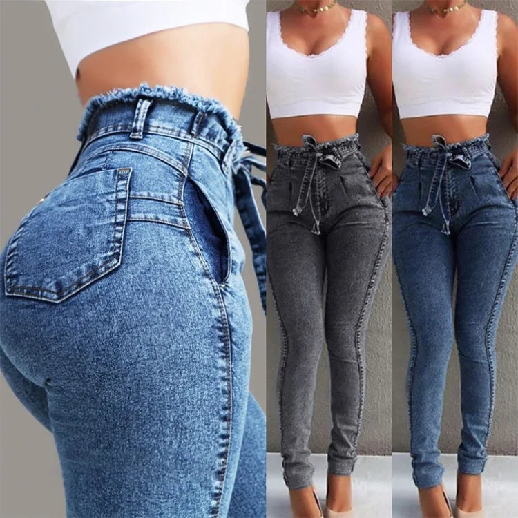 High Waist Slim Stretch Denim Jeans