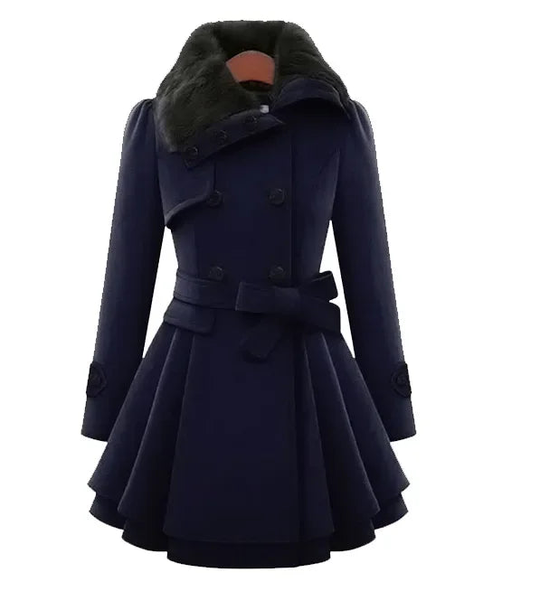 Long Slim Look Buttoned Coat