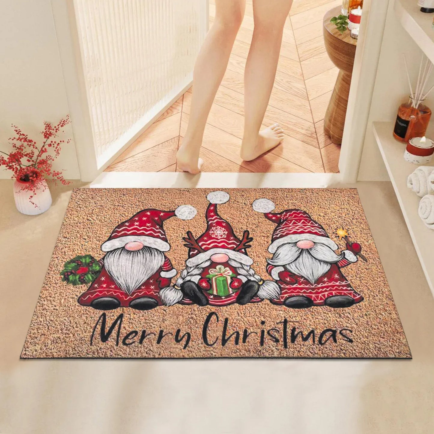 Christmas Gnome Door Mat