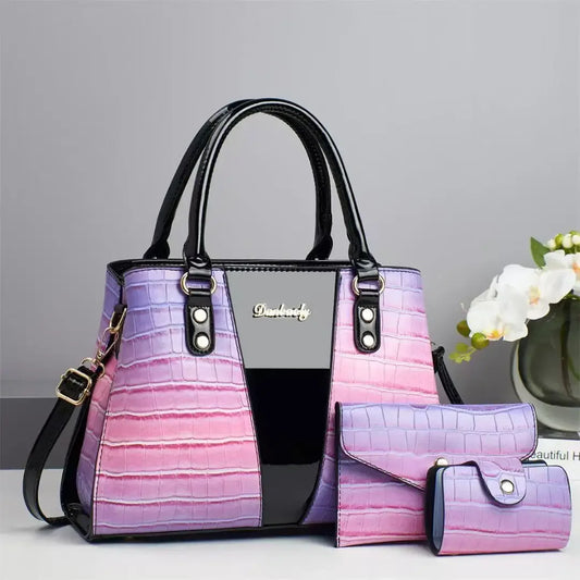 All-Matching Gradient Colour Handbag Three-Piece Set