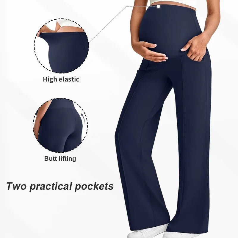 Maternity High Waisted Straight Trousers