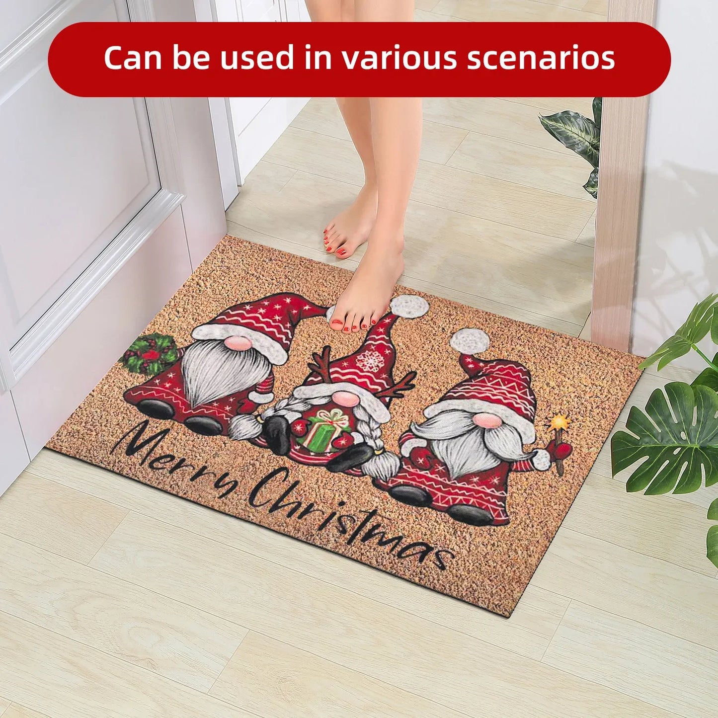 Christmas Gnome Door Mat