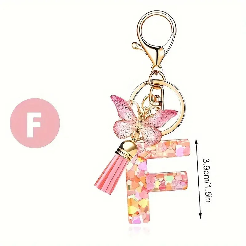 Colourful Lettered Metal Keychains