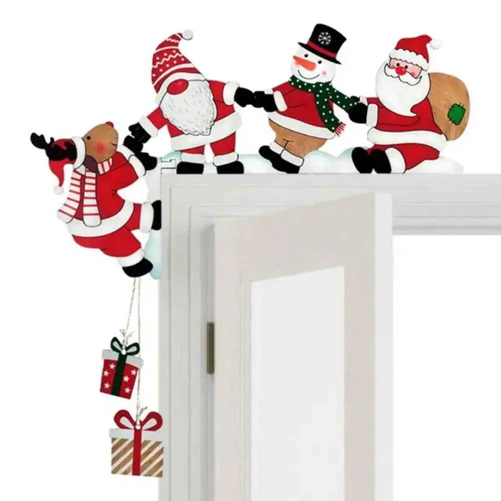 Wooden Santa & Co. Door Corner Decoration