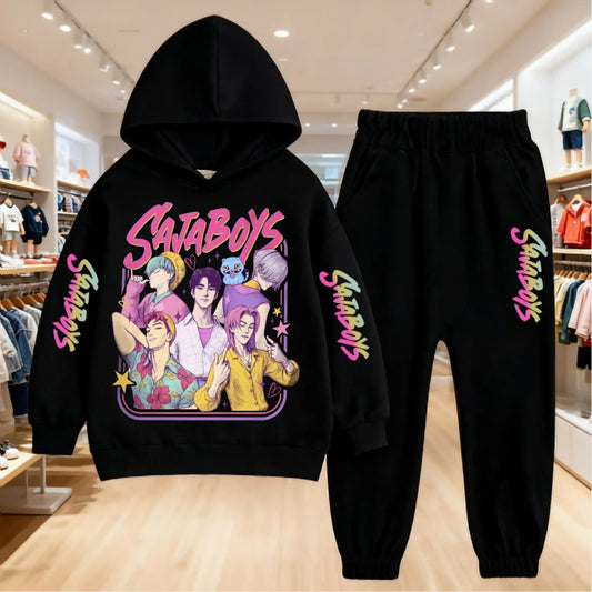 Kids Saja Boys K-pop Demon Hunters Inspired Hoodie & Joggers Set