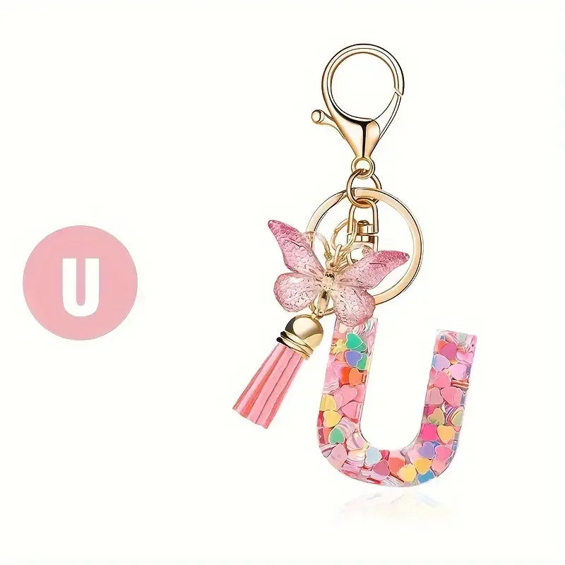 Colourful Lettered Metal Keychains