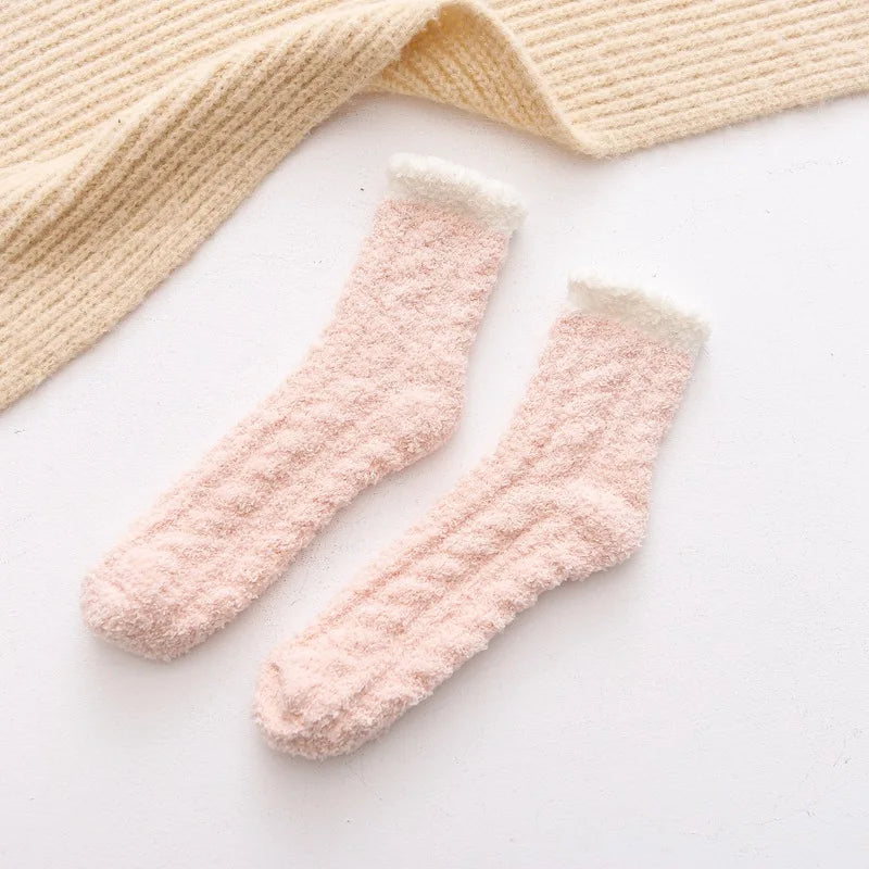 5 Pairs Thickened Coral Fleece Socks