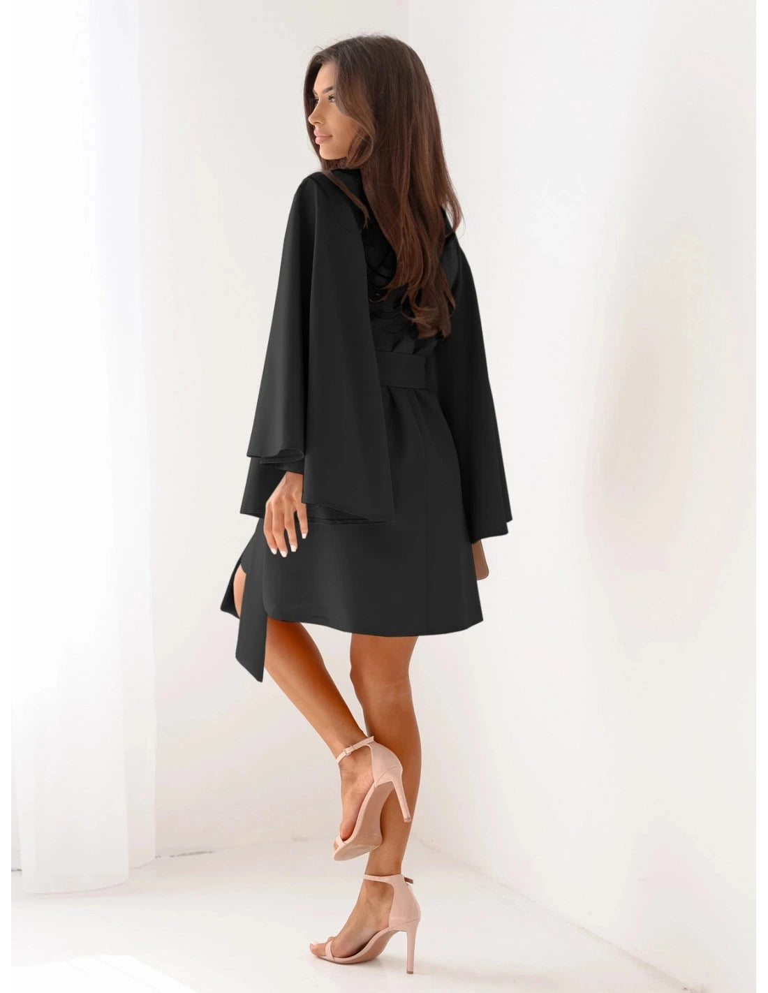 Elegant Flared Sleeved Mini Dress
