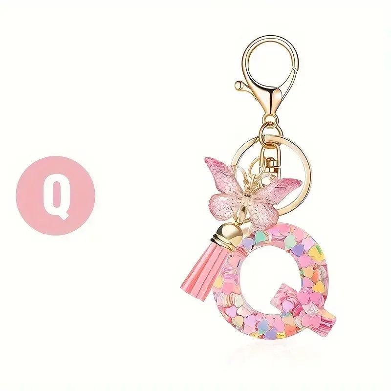 Colourful Lettered Metal Keychains