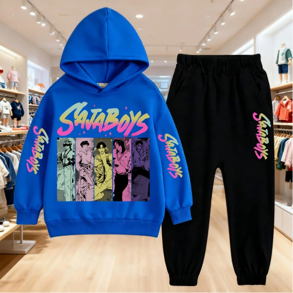 Kids Saja Boys K-pop Demon Hunters Inspired Hoodie & Joggers Set