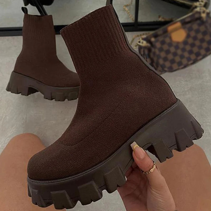 Chunky Platform Sock Boots