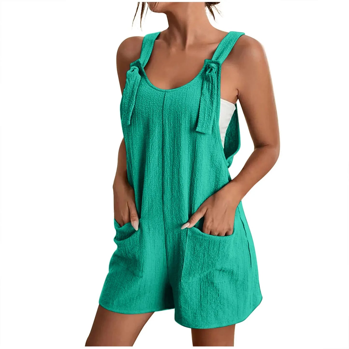 Casual Knot Strap Dungaree Shorts