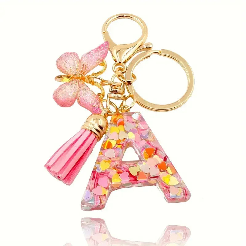 Colourful Lettered Metal Keychains