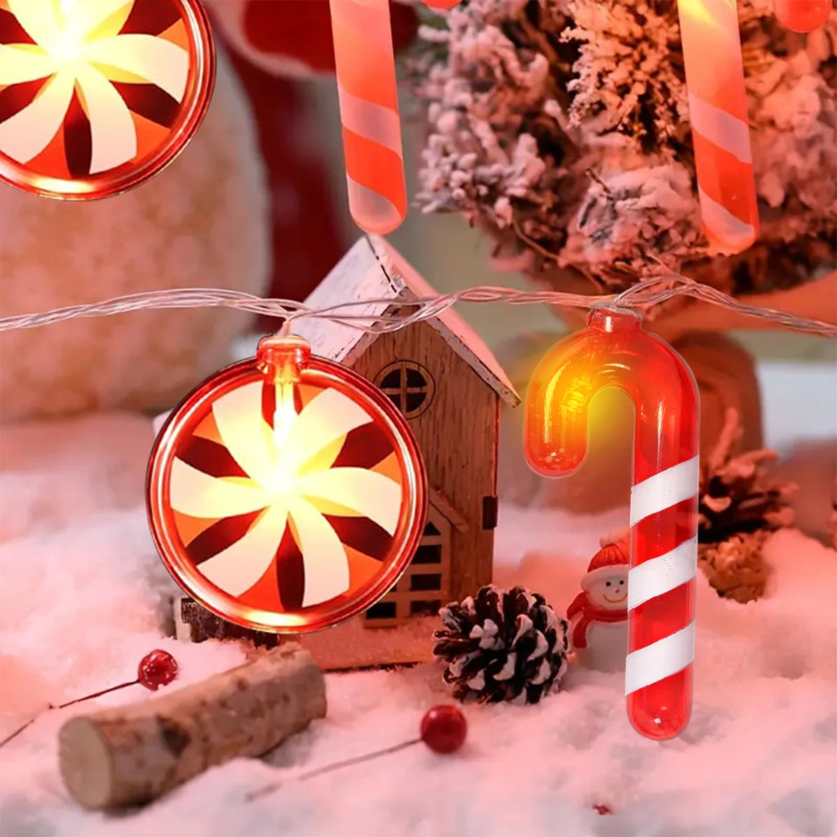 LED Red Candy String Christmas Lights