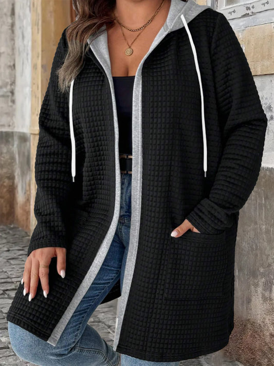 Curve Two-Piece Look Hooded Jacket