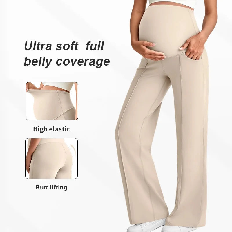 Maternity High Waisted Straight Trousers