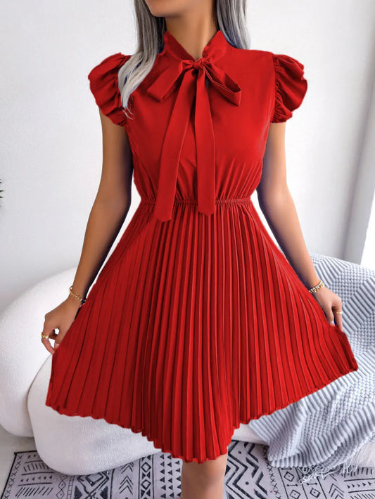 Pleated Mini Dress