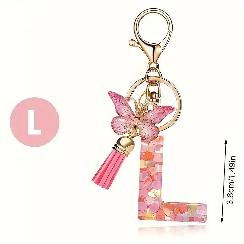 Colourful Lettered Metal Keychains