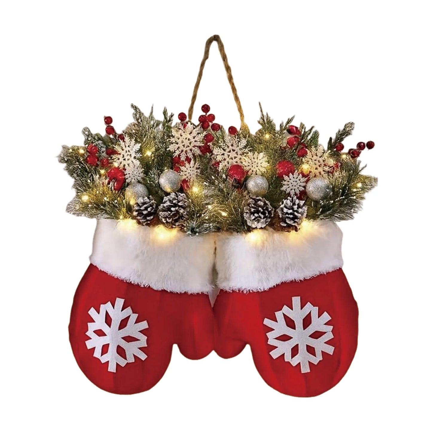 Christmas Garland Creative Glove Shaped Wreath