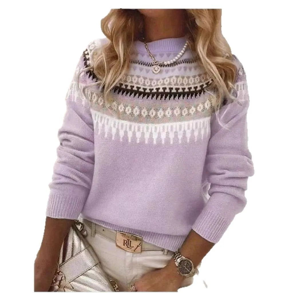 Loose Fit Geometric Pattern Sweater