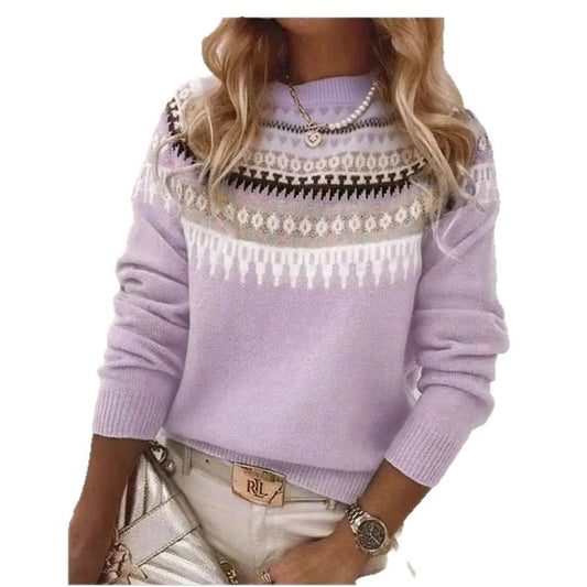 Loose Fit Geometric Pattern Sweater