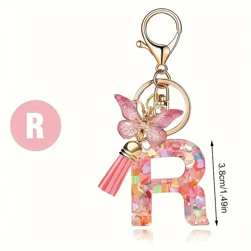 Colourful Lettered Metal Keychains
