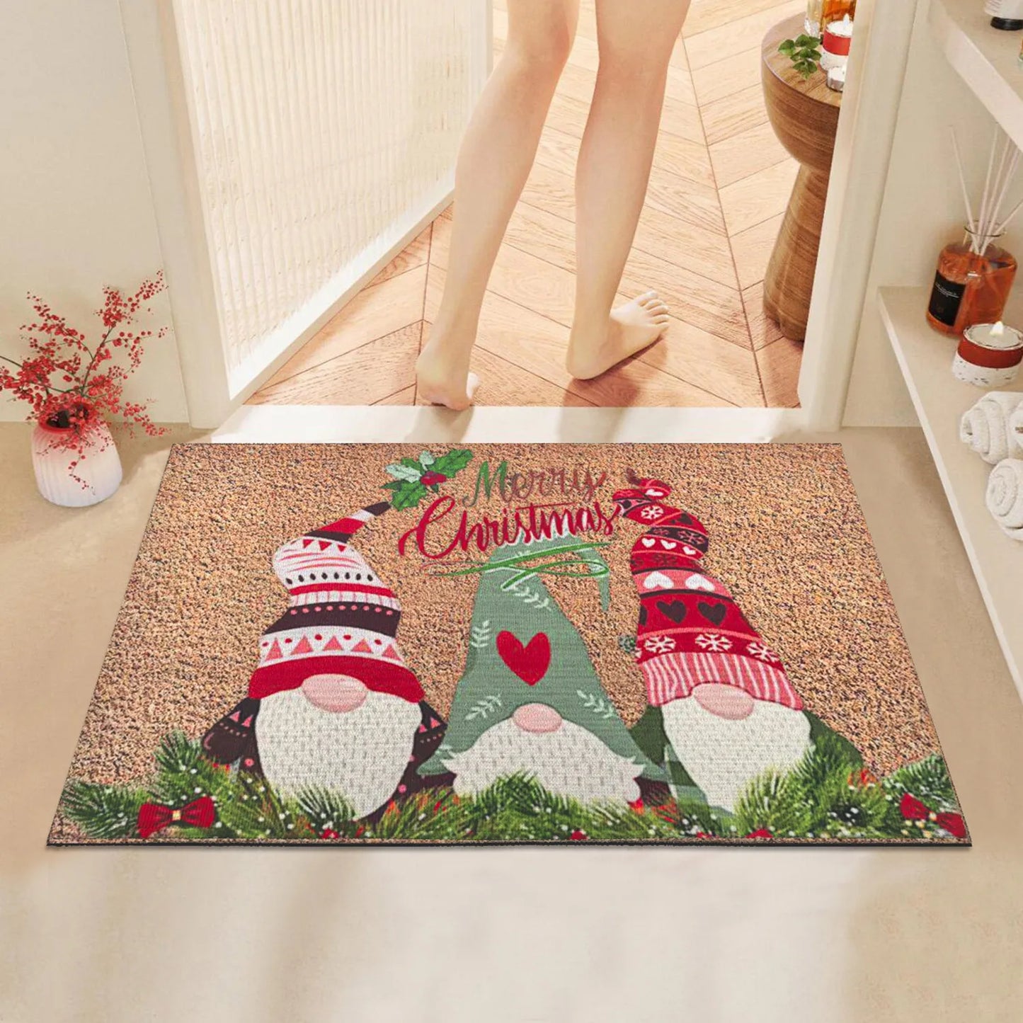 Christmas Gnome Door Mat