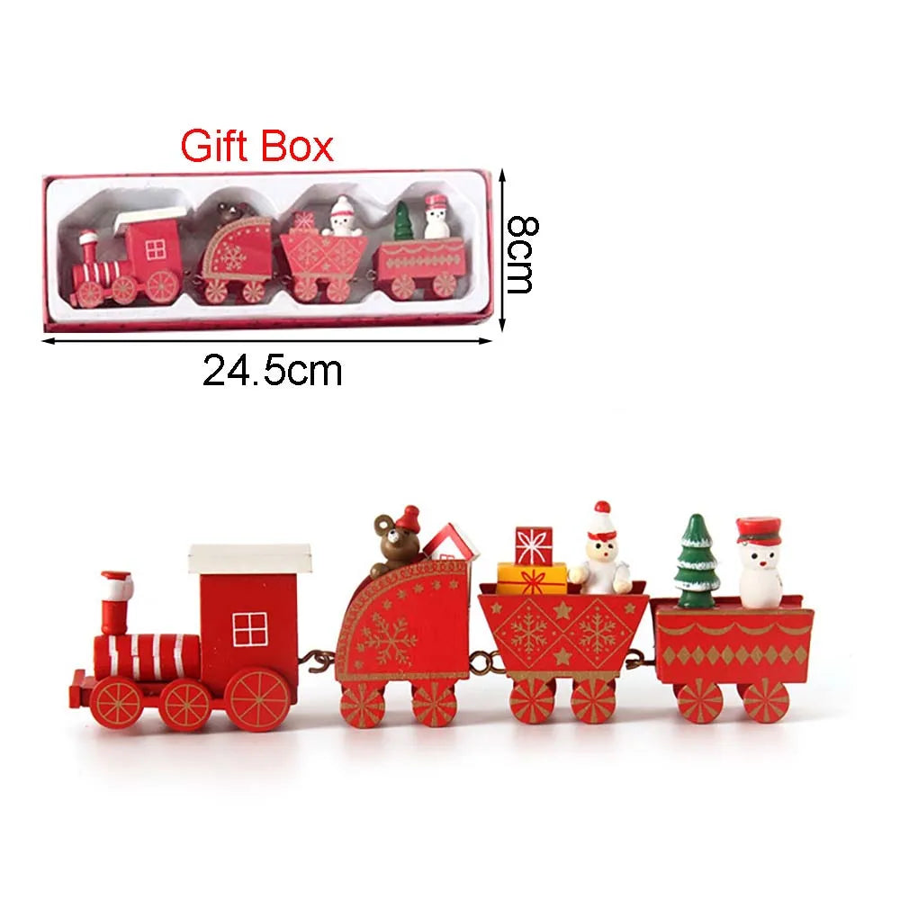 Small Wooden Christmas Train Decorations