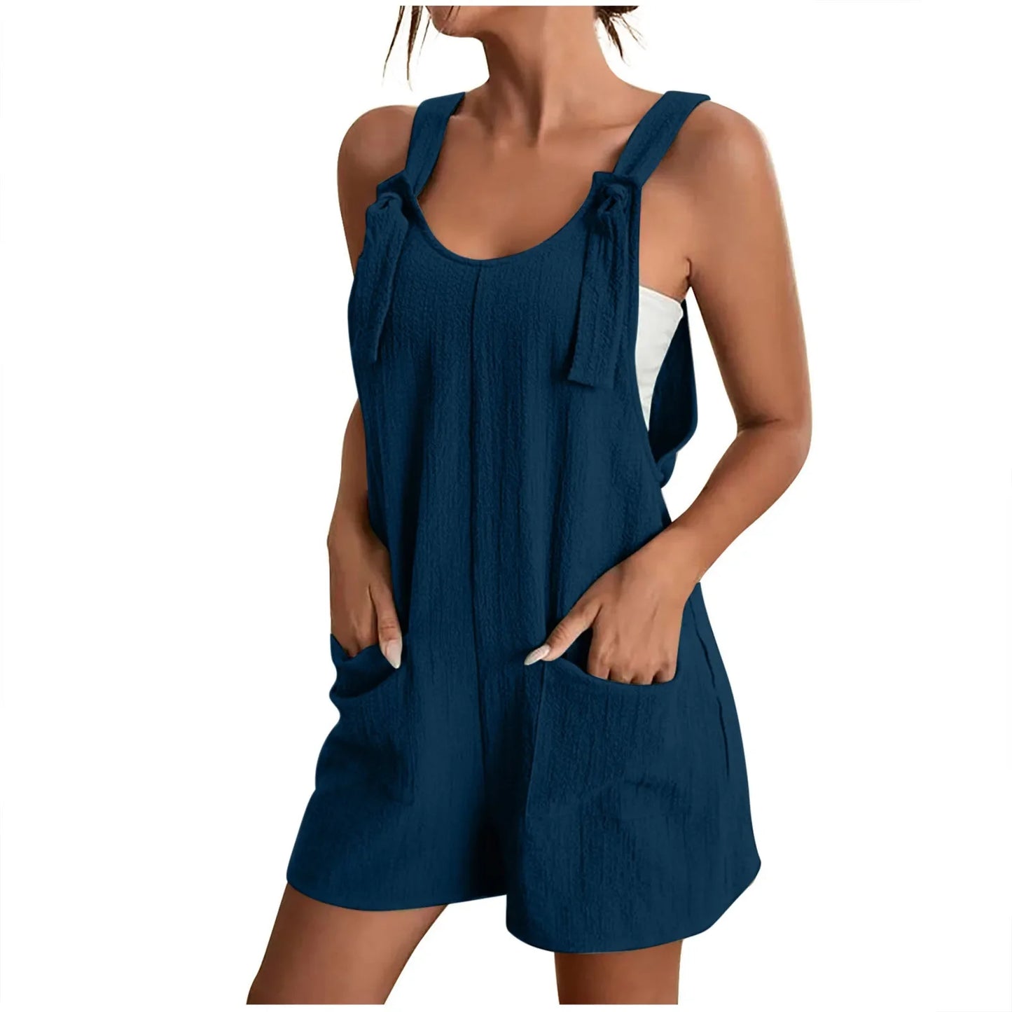 Casual Knot Strap Dungaree Shorts