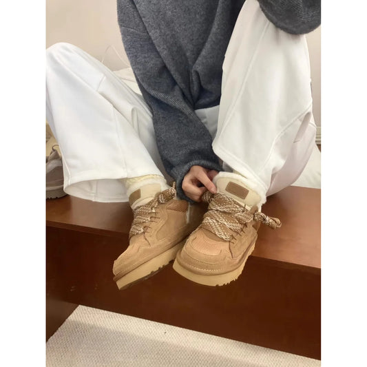 Woollen Style Chunky Sole Sneakers