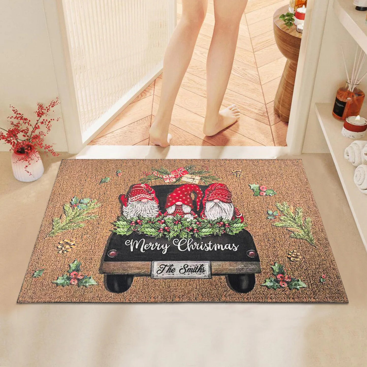 Christmas Gnome Door Mat