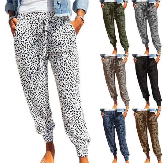 Leopard Print Casual Loose Fit Harem Pants