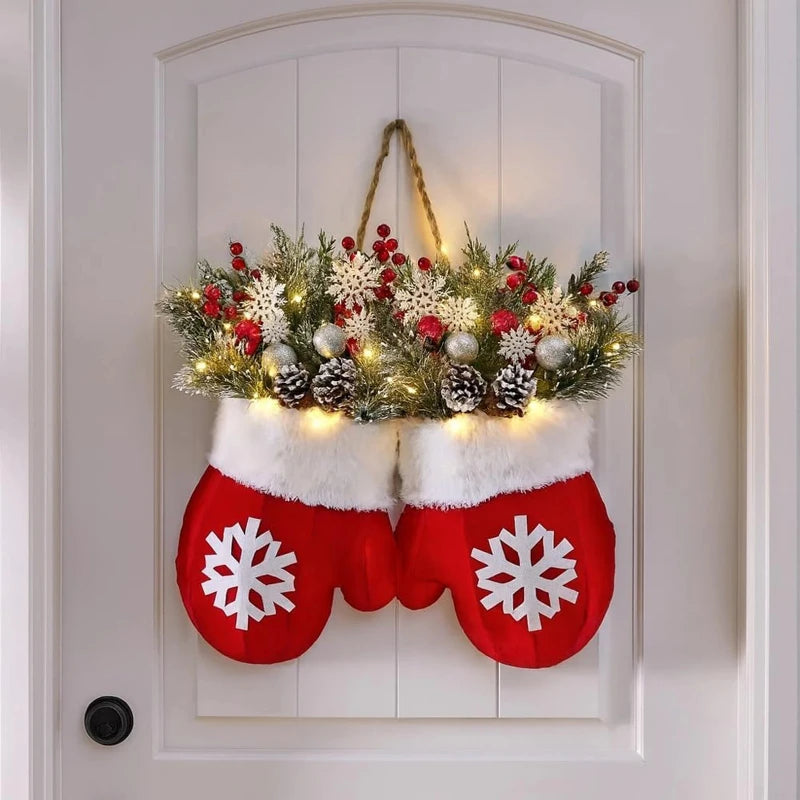 Christmas Garland Creative Glove Shaped Wreath