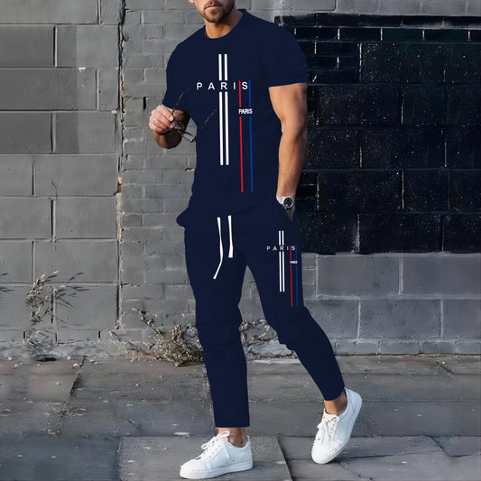 Men's Paris Style  T-shirt & Pants Set