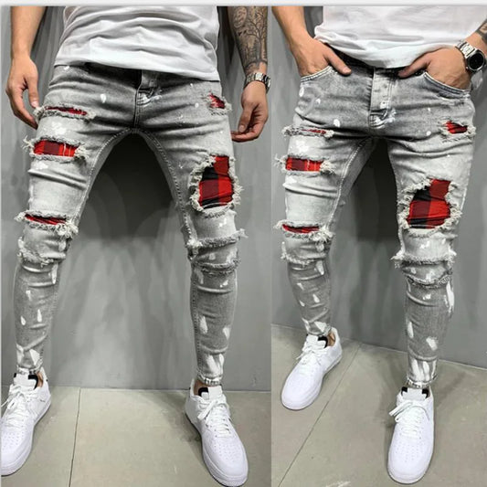 Men’s Skinny Fit Ripped Distressed Jeans