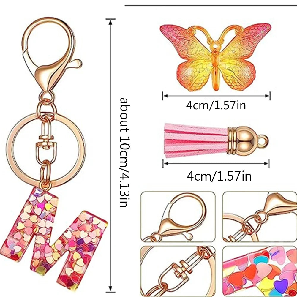 Colourful Lettered Metal Keychains