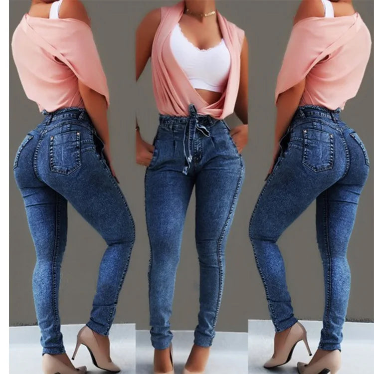 High Waist Slim Stretch Denim Jeans