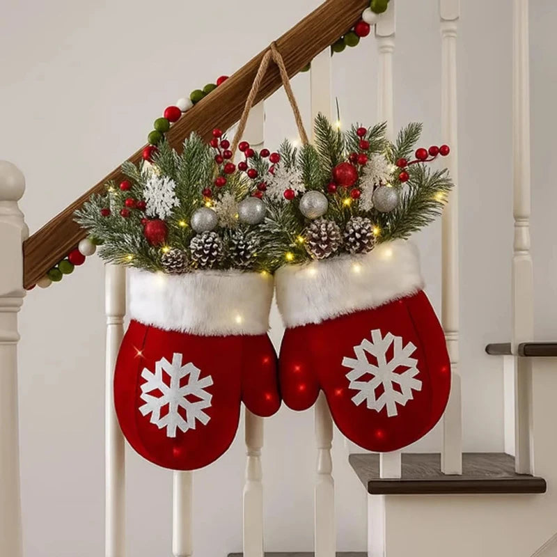 Christmas Garland Creative Glove Shaped Wreath