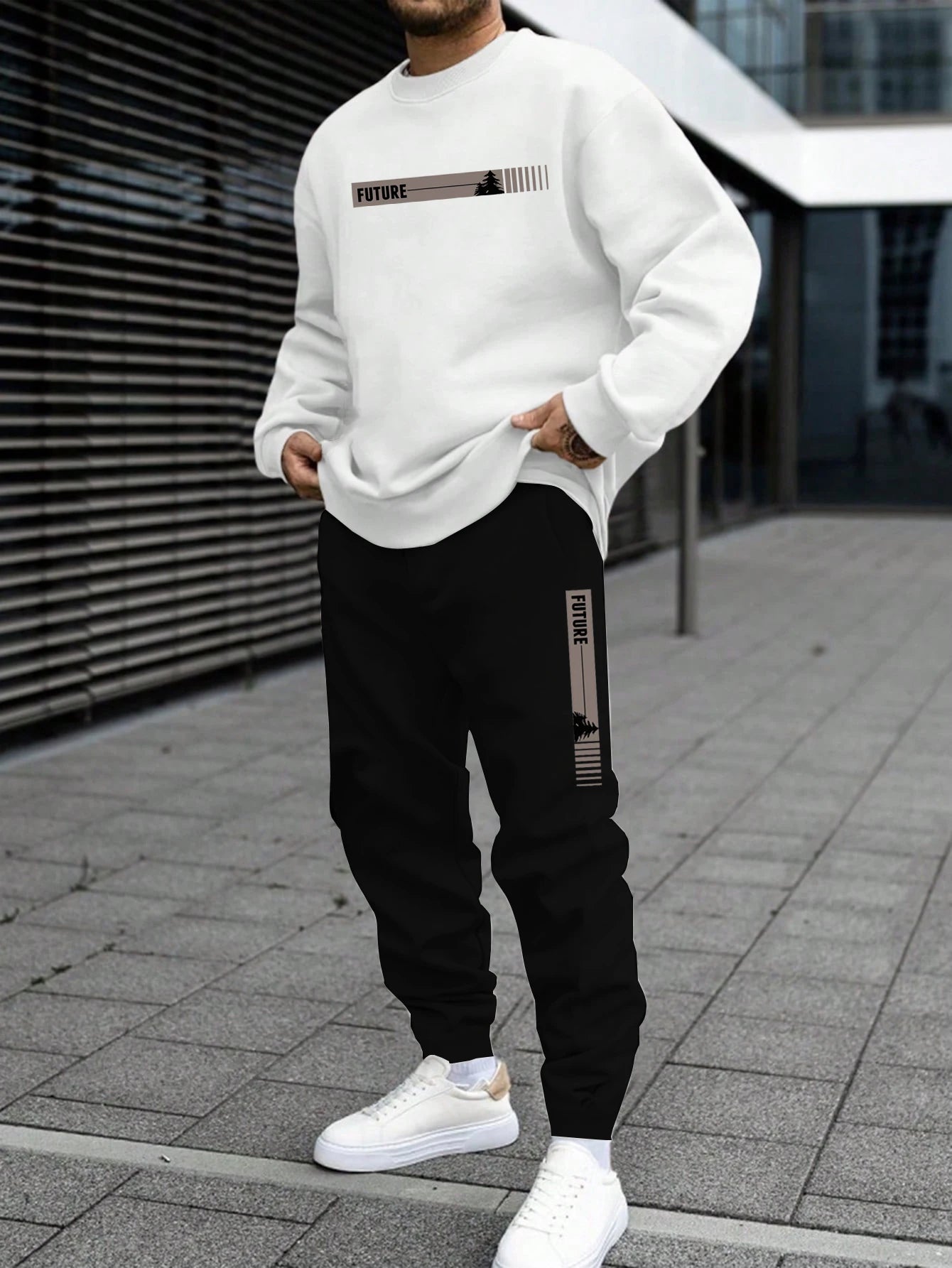 Men's Future Print Sweater & Jogger Set