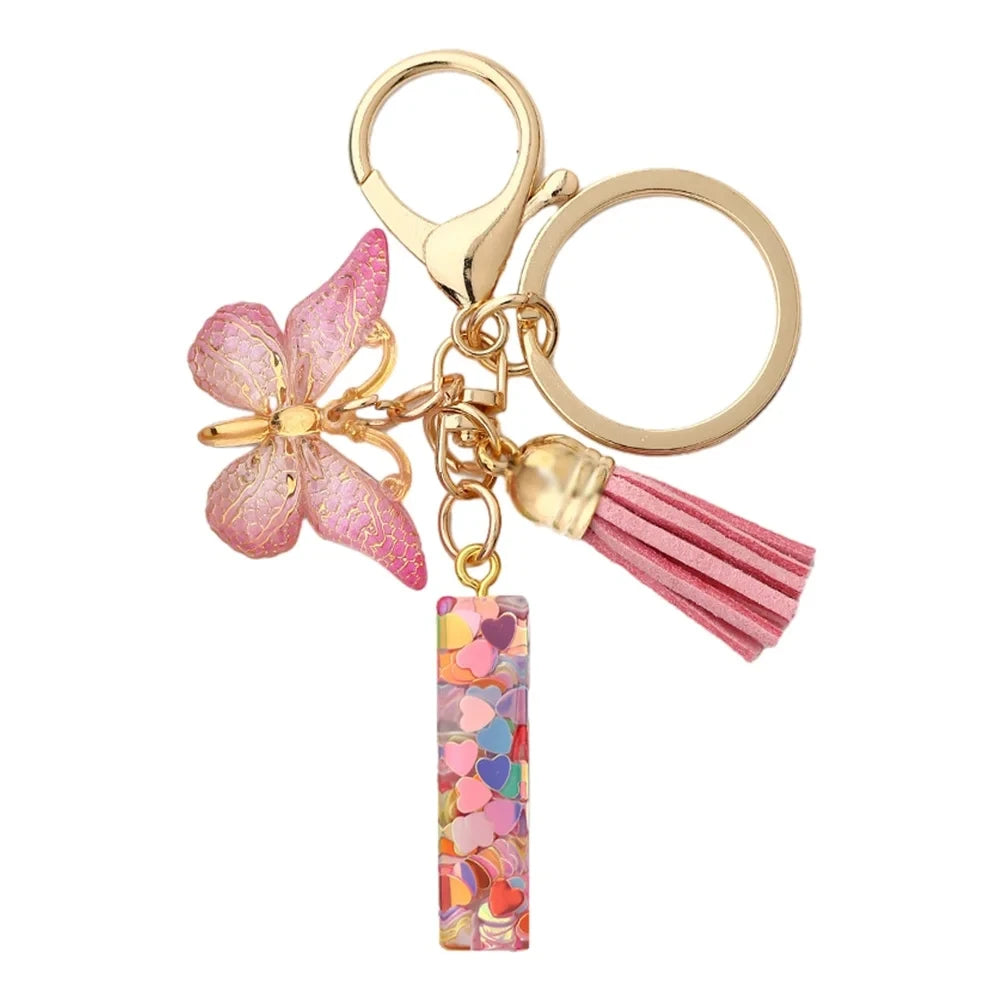 Colourful Lettered Metal Keychains