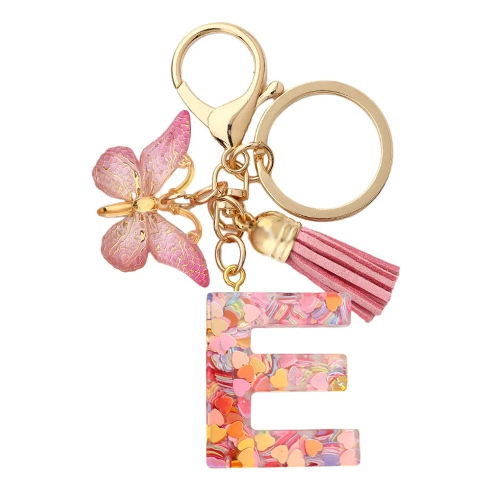 Colourful Lettered Metal Keychains