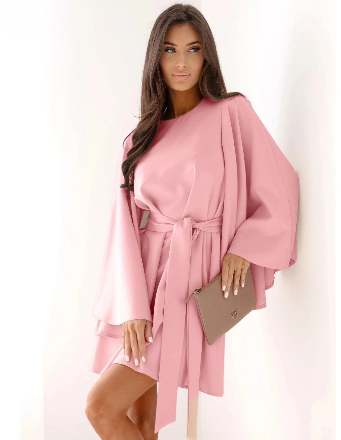 Elegant Flared Sleeved Mini Dress