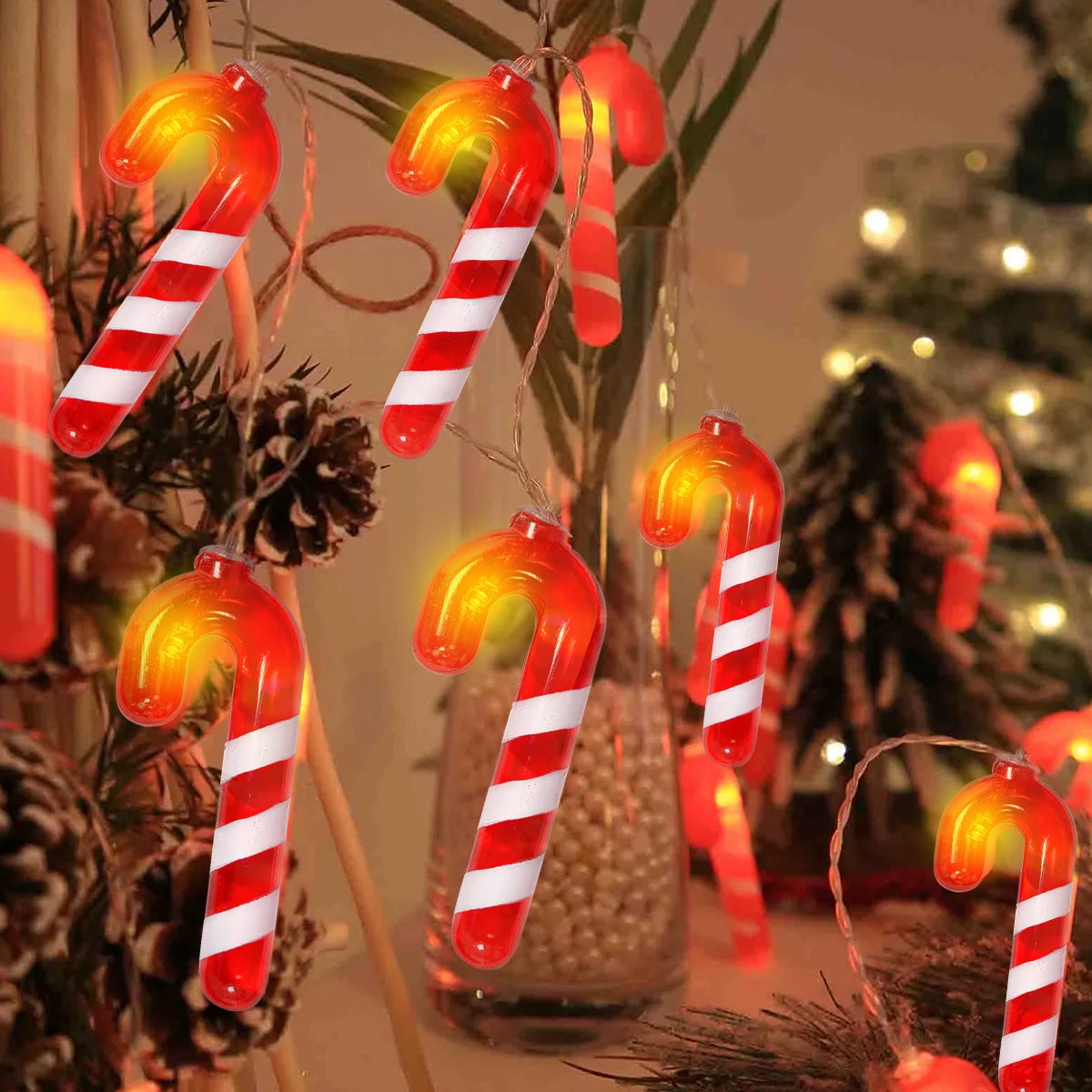 LED Red Candy String Christmas Lights