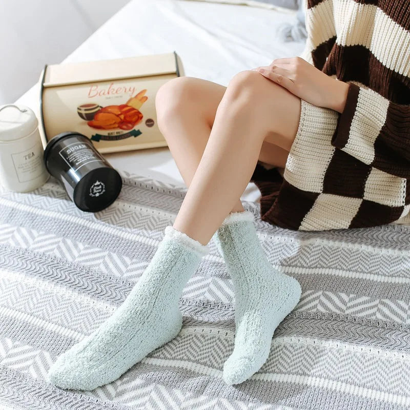 5 Pairs Thickened Coral Fleece Socks