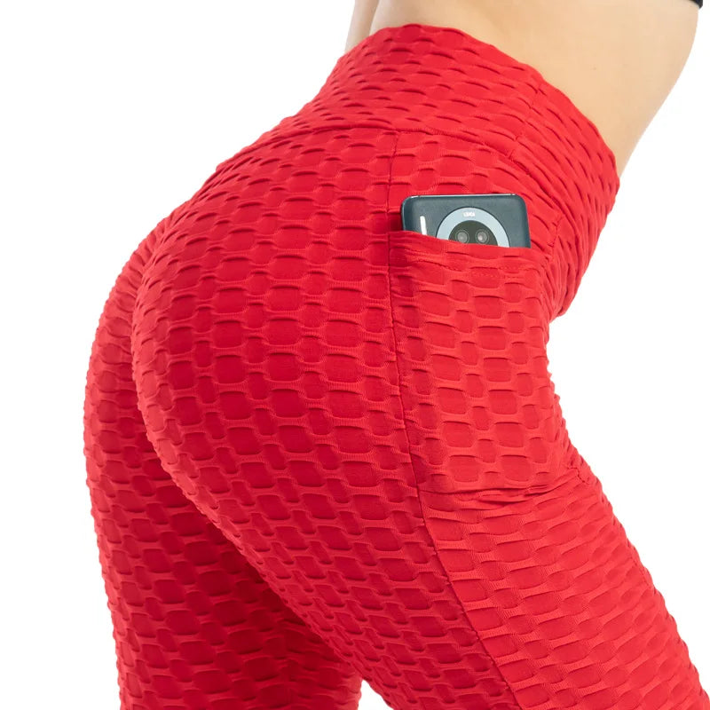 Honeycomb Style Stretchy Slim High Waist Leggings