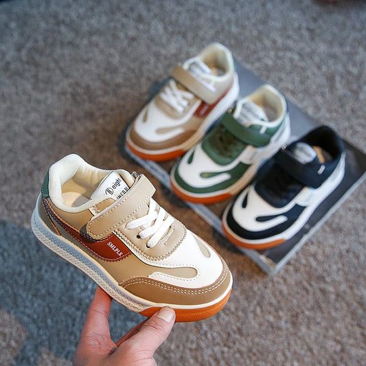 Kids PU Leather Casual Trainers