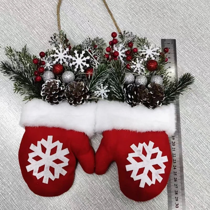 Christmas Garland Creative Glove Shaped Wreath
