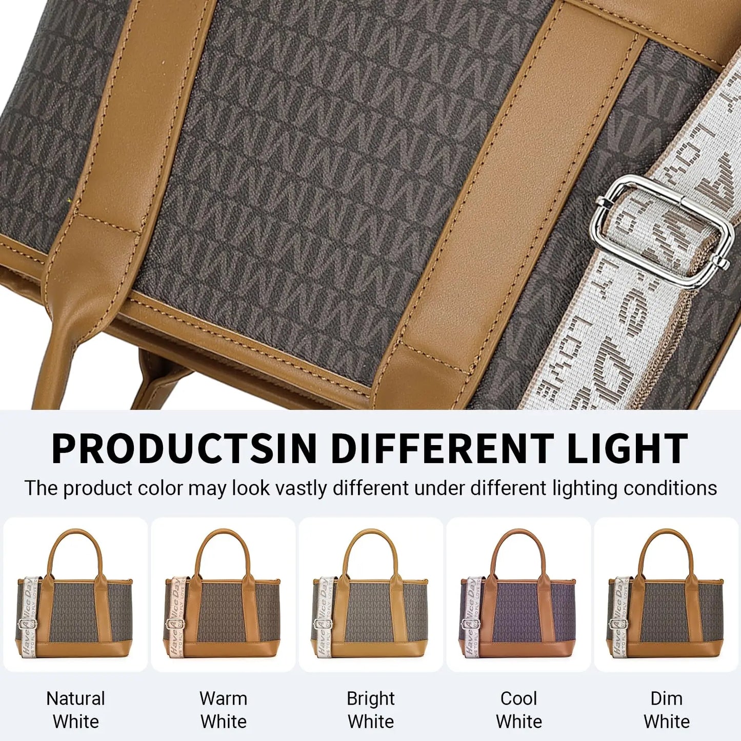 Miss Lulu Medium Shoulder Bag - PU Leather Tote with Multiple Compartments