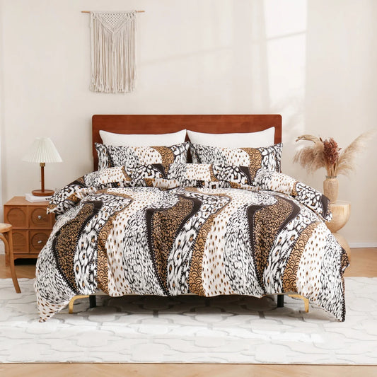 Leopard Print Duvet Reversible Bedding Set
